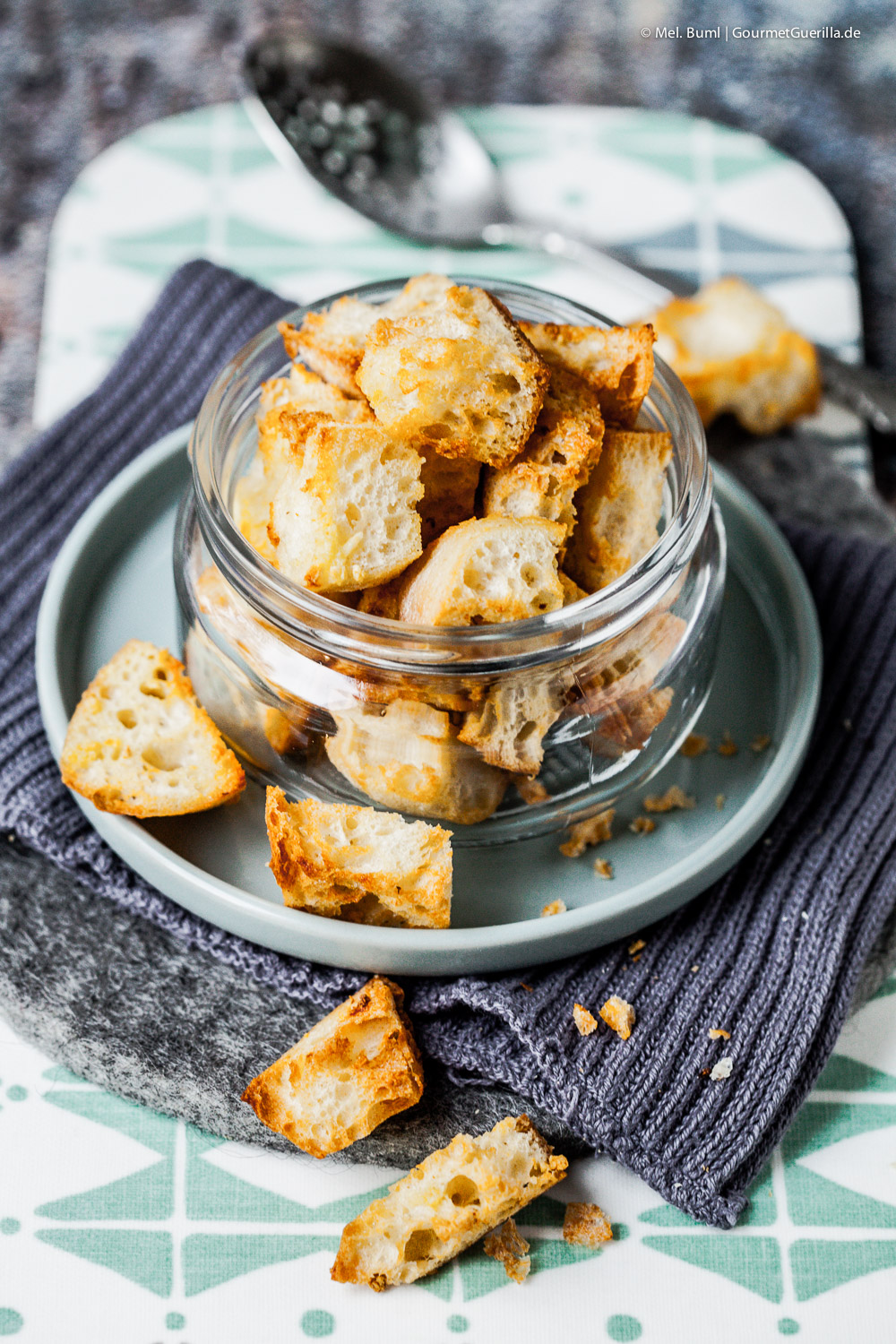 Selected 5-minute garlic croutons from the airfryer - low-fat and quickly finished | GourmetGuerilla.de